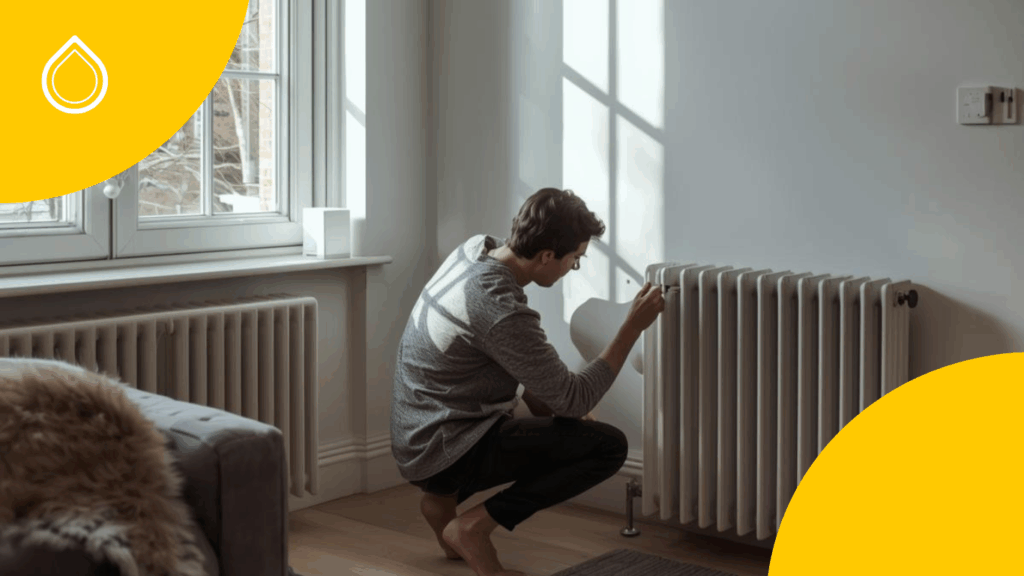 persona che sfiata il termosifone di casa
